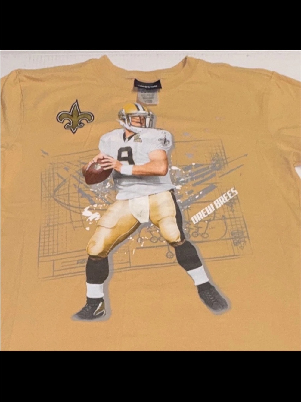 Reebok Boys Gold Drew Brees Graphic Tee